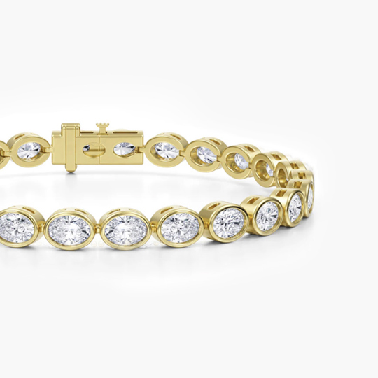 Oval Bezel Yellow Tennis Closeup