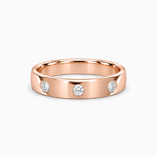 Three Round Diamonds Ring 18K Rose Gold 01 Lying