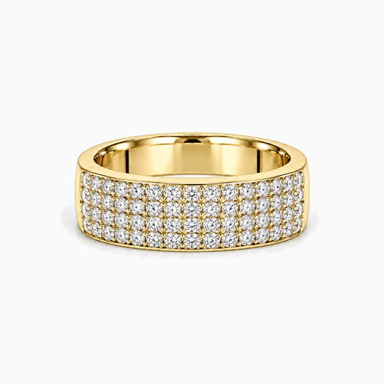 Mens Diamond Pave Ring 18K Yellow Gold 01 Lying
