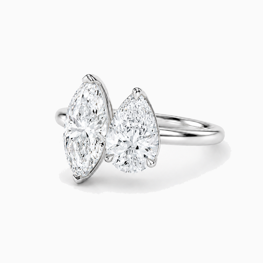 Toi Et Moi Marquise And Pear Cut Diamond Ring Platinum 02