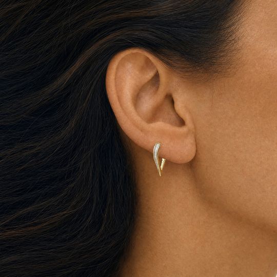 Glacier Diamond Earrings Yellow Gold Model 2 V2