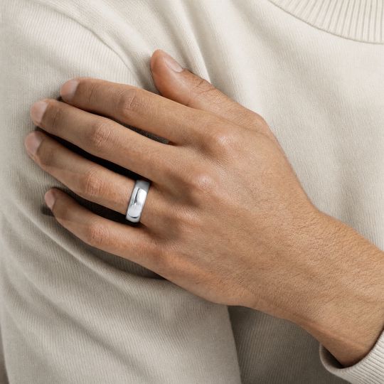 6Mm Court White Gold Male Model 1