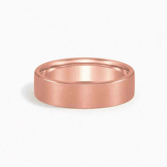 6Mm Flat Court Matt Rose Gold Flat