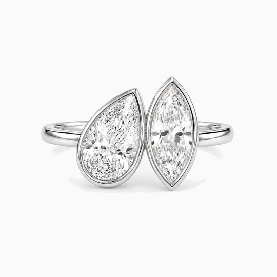 Simone Toi Et Moi Bezel Pear And Marquise Diamonds Platinum 01