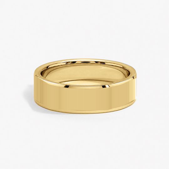 Bevelled 6Mm 18K Yellow Gold Polished 01 Flat
