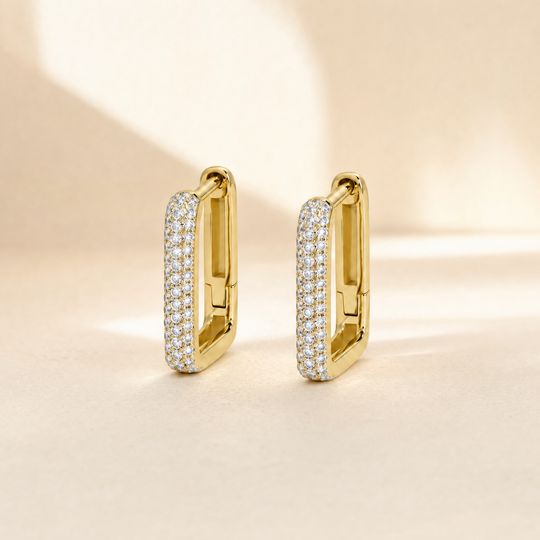 Modena Diamond Earrings Yellow Gold Lifestyle